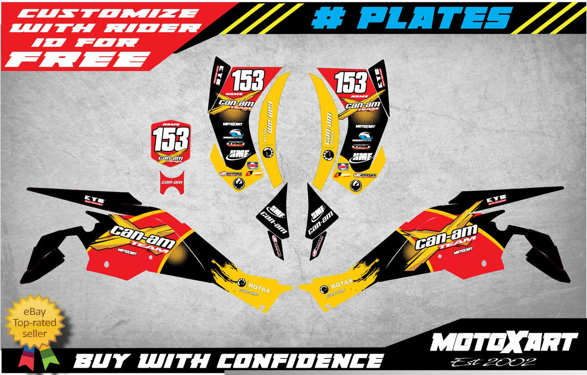 Custom Graphics Kit FURY Style Decals for Can Am DS450 QUAD ATV (2008-2015)