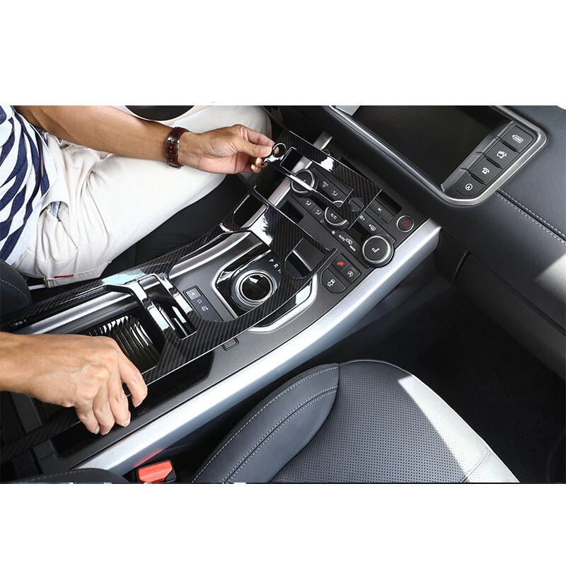 Carbon Style Center Console Gear Shift Cover Trim For Range Rover Evoque