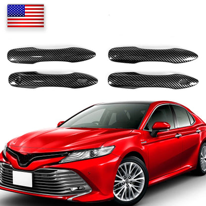 Carbon Fiber Door Handle Cover Trim Overlay Cap Set for 2018-2023 Toyota Camry