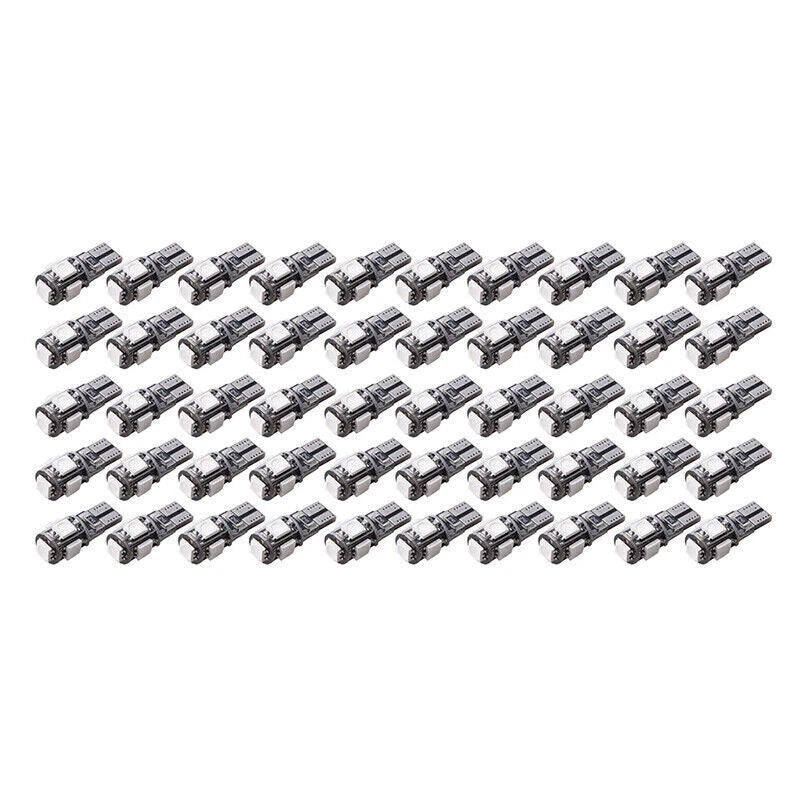 50 x T10 5-SMD 5050 Red LED Light Bulbs for Various Vehicles ()