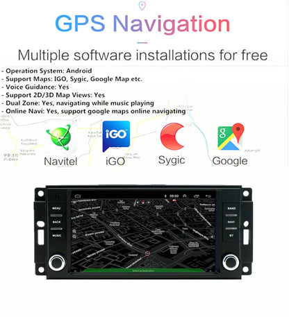 7" Stereo Radio GPS Navi Head Unit for Jeep Dodge (2011-2023)