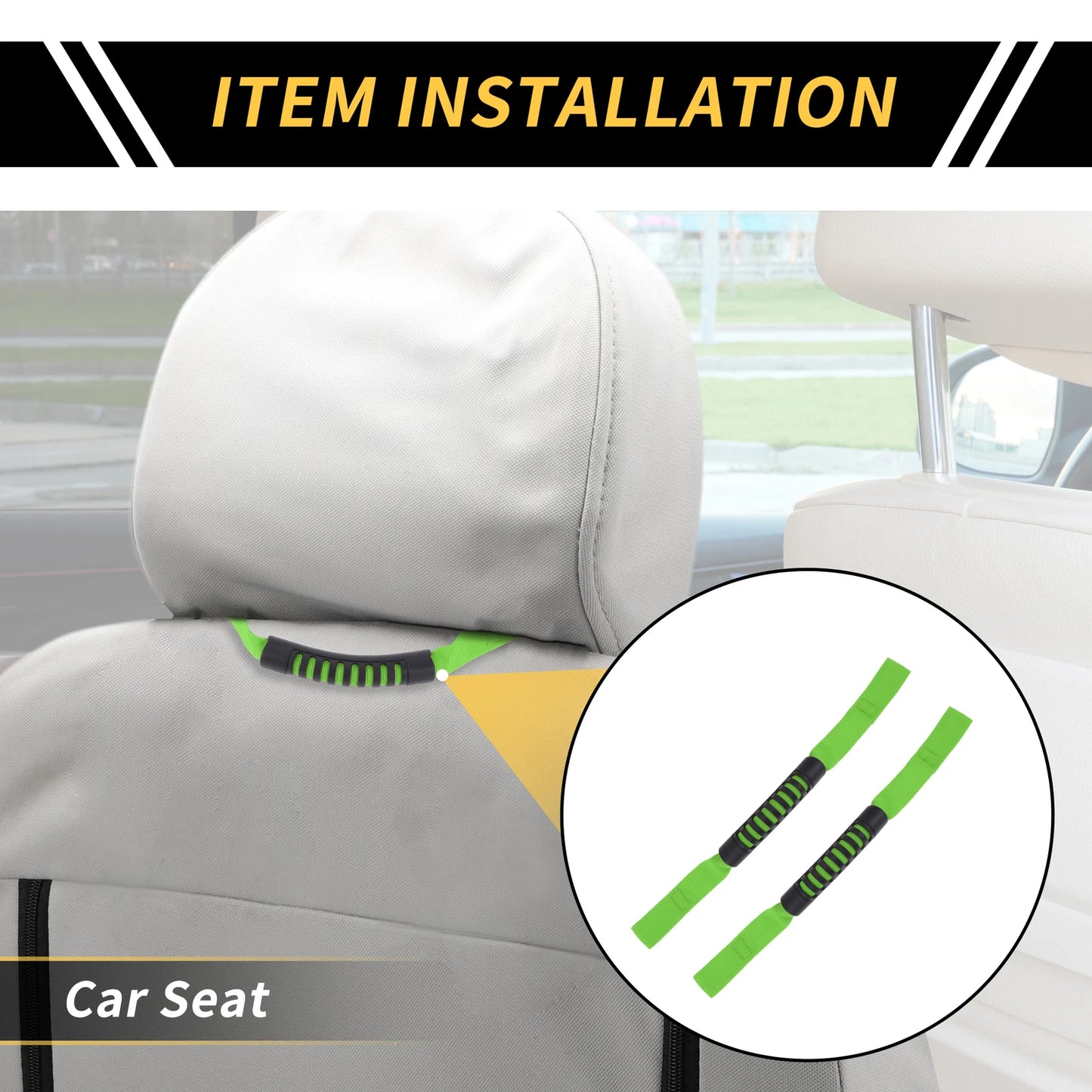 2 x Headrest Grab Handles for Jeep Wrangler (2011-2023)