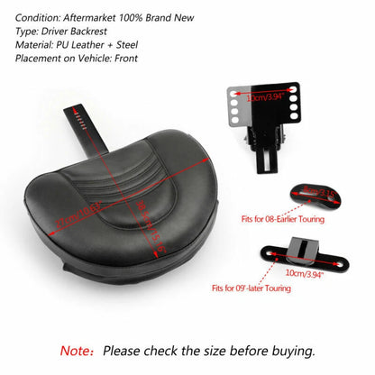 Sissy Bar Cushion Pad for Harley Touring Road Electra Glide (1997-2018)