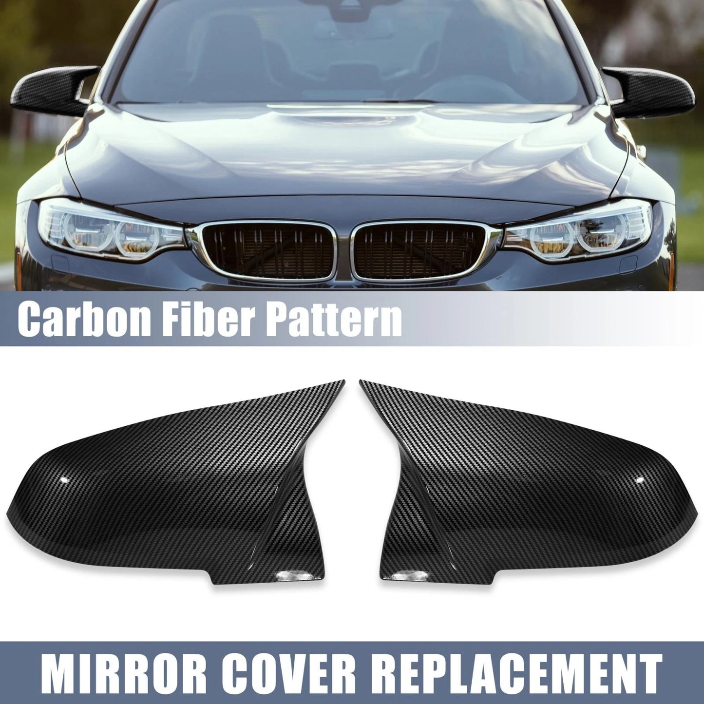 Carbon Fiber Rear View Mirror Covers Cap BMW F20 F22 F23 F30 (2012-2019)