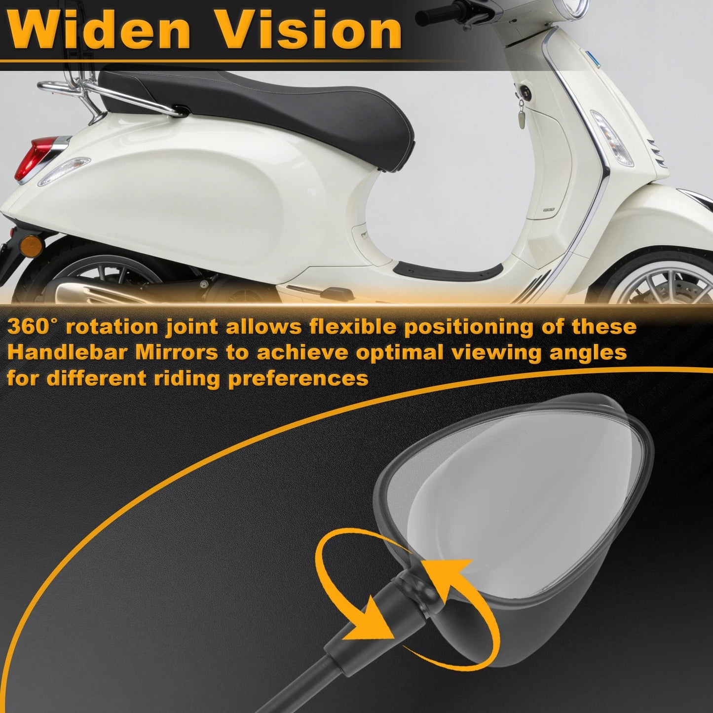 Rear View Mirrors Mount for Piaggio Vespa LXS125