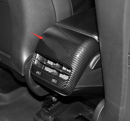 ABS Carbon Fiber Rear Air Vent Outlet Lid Cover Trim for Tesla Model 3 (2018-2023)