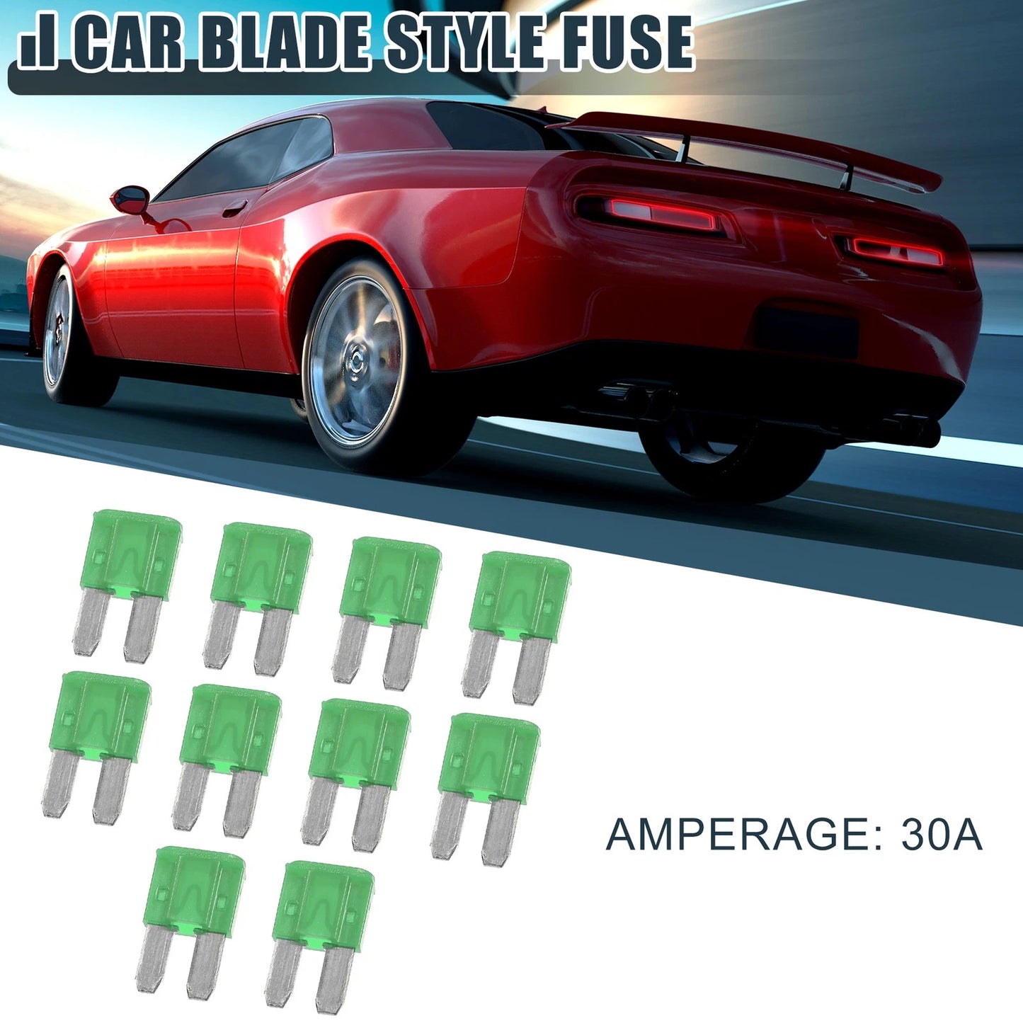 10 x 30A Mini Blade Fuses for Car, Boat, Truck, RV, Motorcycle (N/A)