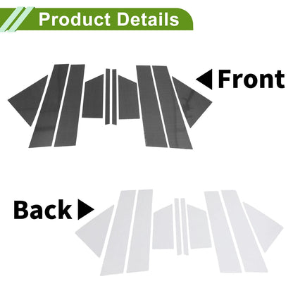 10x Door Pillar Window Trim CF Black for Chrysler 200 (2011-2014)