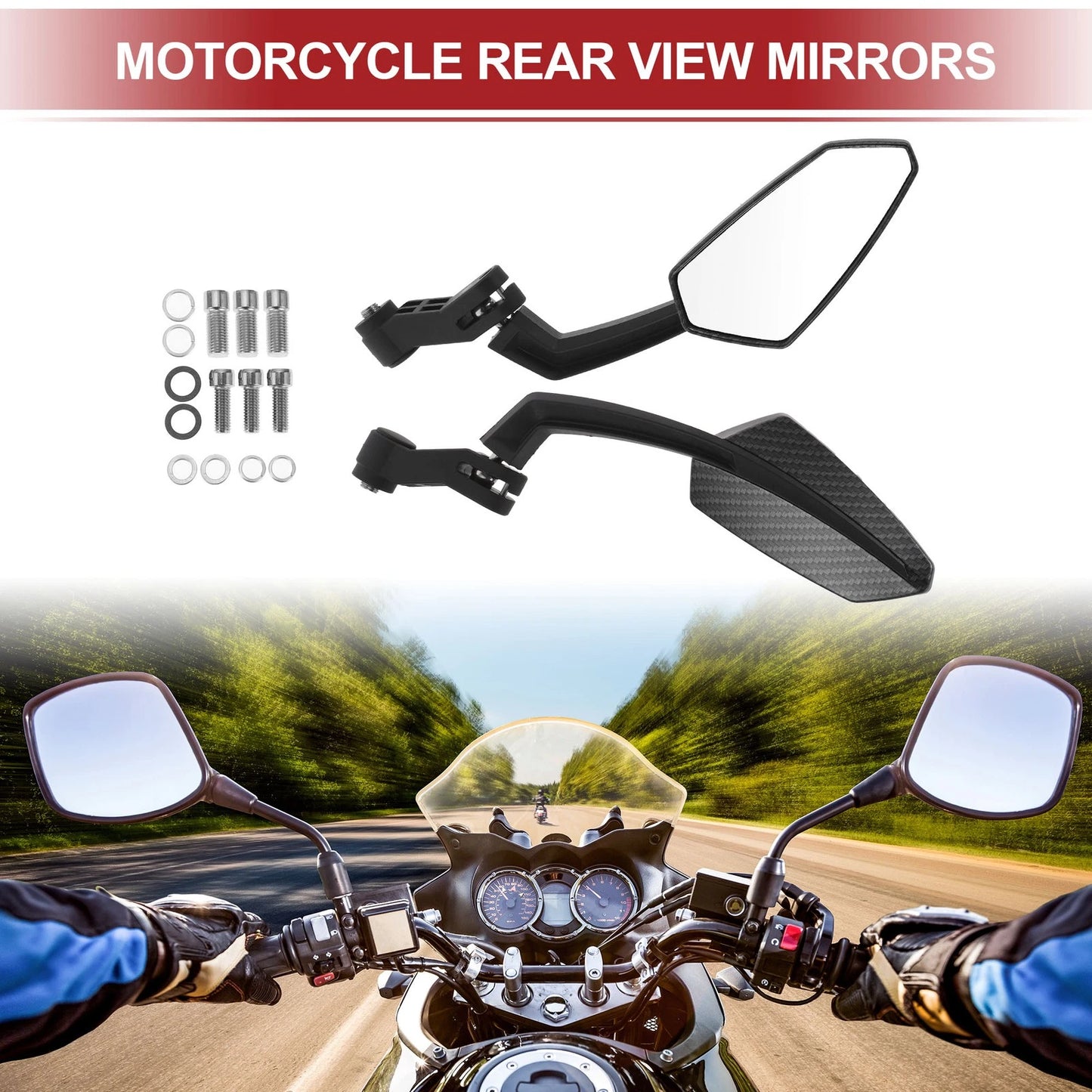 M8/M10 Motorcycle Rear View Mirrors 1 Set for M8/M10