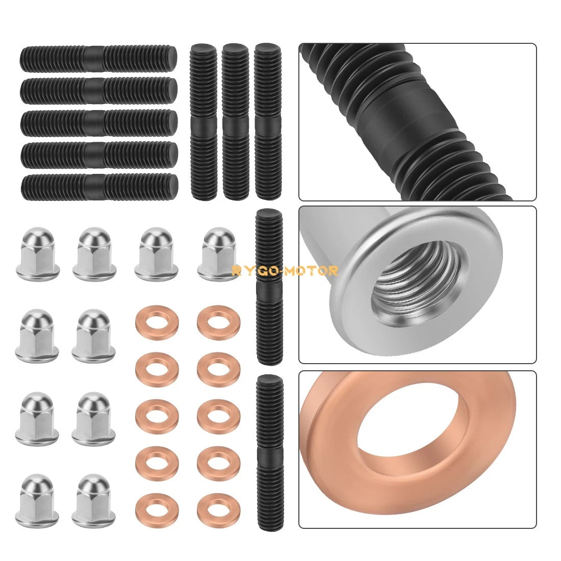 Cylinder Head Studs Kit Acorn Nuts & Washers for Yamaha Banshee 350 (1987–2006)