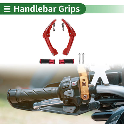 Hand Grips Cover Kit for Motorcycle Aluminum Rubber Red
