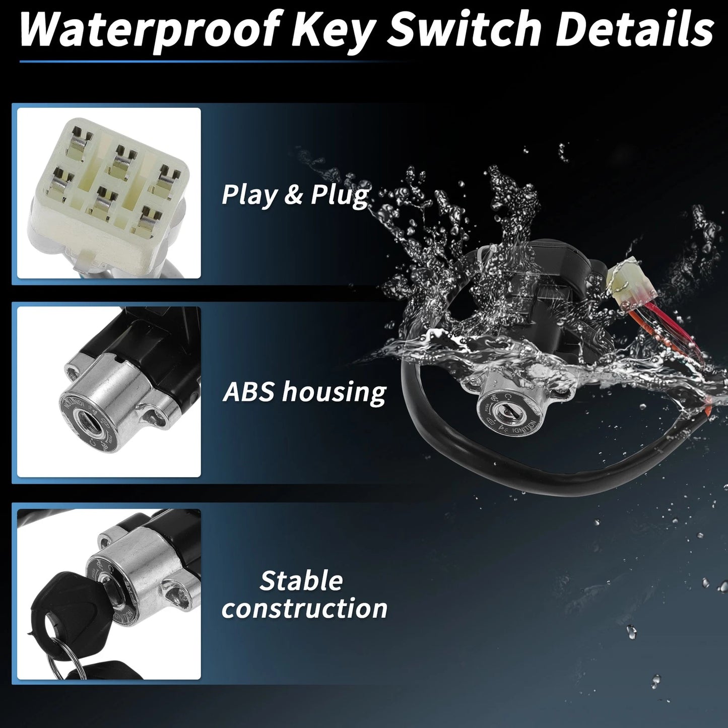 Ignition Key Switch for Suzuki GSXR600 (2004-2005, 2008-2015) 1 Set