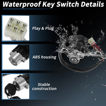 Ignition Key Switch for Suzuki GSXR600 (2004-2005, 2008-2015) 1 Set