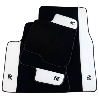 AutoWin Black Floor Mats for Rolls Royce Spectre (2023-2024) White Leather