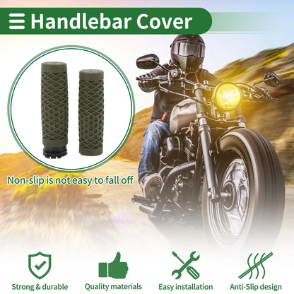 25mm Hand Grips Cover Kit TPU Green for Motorcycle