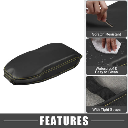 Center Console Armrest Cover Black Yellow Stitches for Toyota RAV4 (2019–2023)