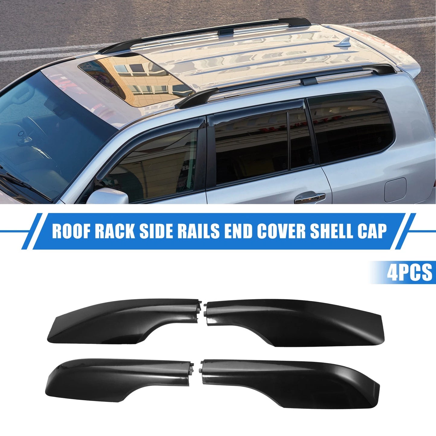 4pcs Roof Rack Side Rails End Cover for Toyota Land Cruiser (2008–2021)