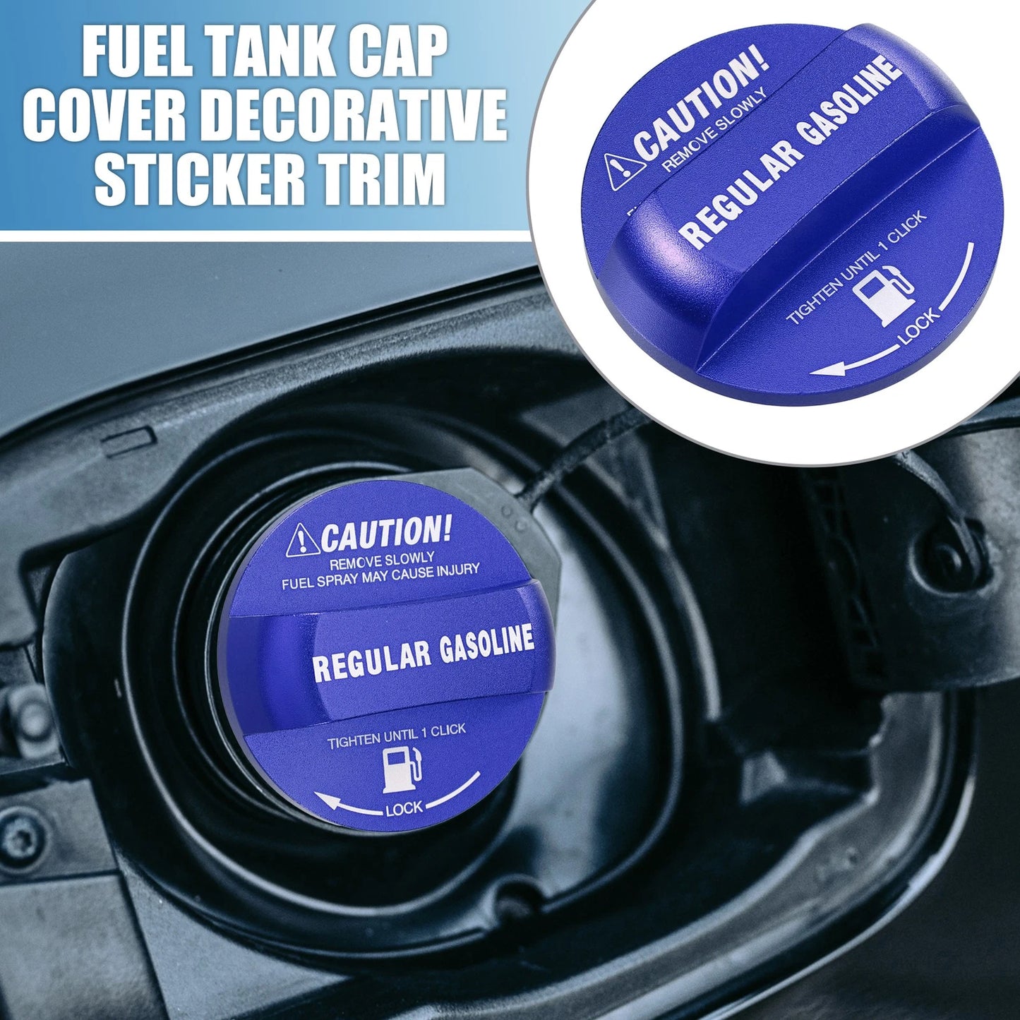 Aluminum Alloy Blue Oil Fuel Cap Decorative Sticker Trim for Subaru Forester