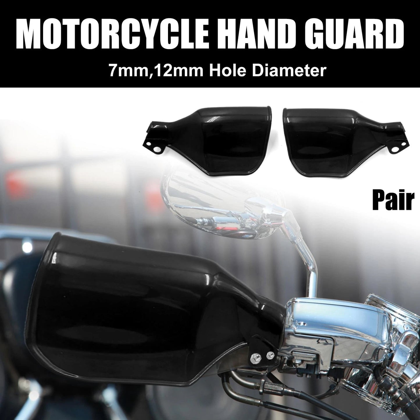 Pair Black Handlebar Brush Bar Hand Guard Handguard for Yamaha