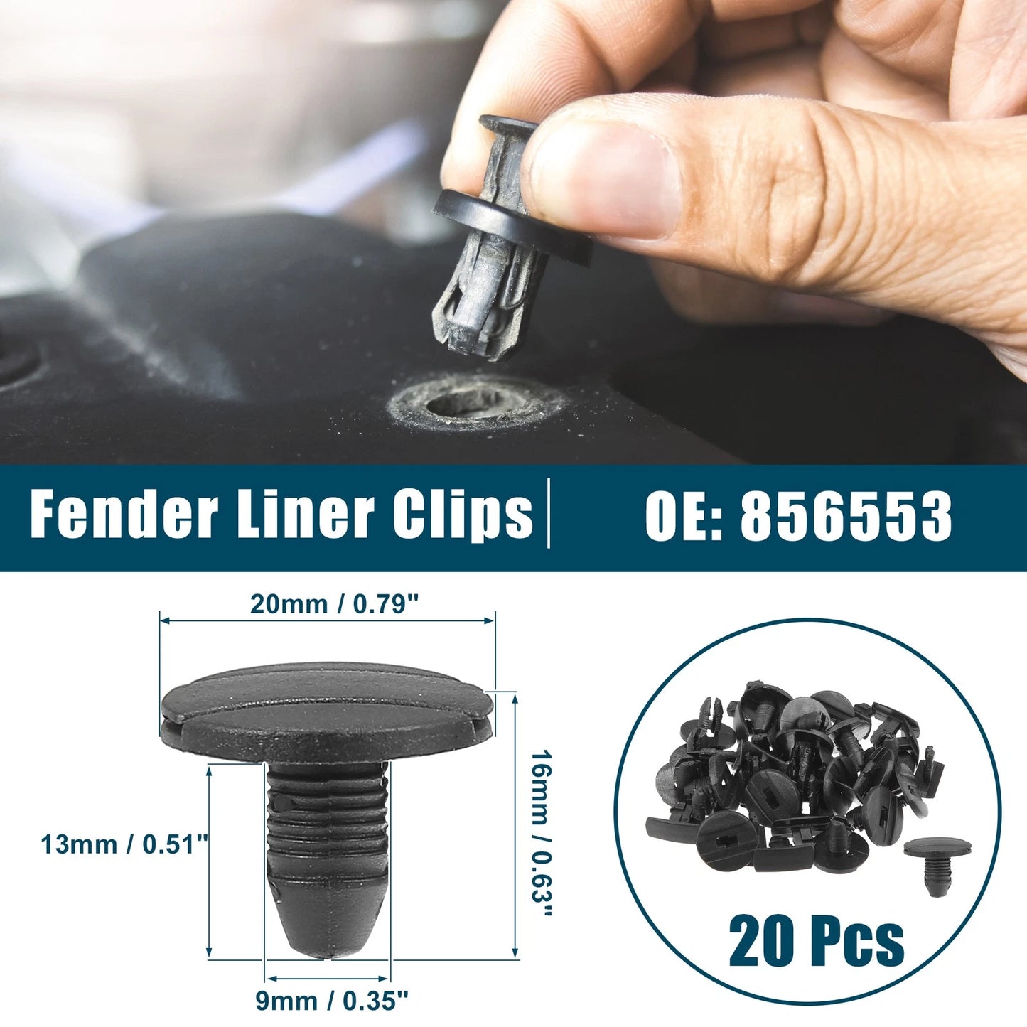 20 x Fender Liner Clips for Peugeot 206 307 (2000-2007)