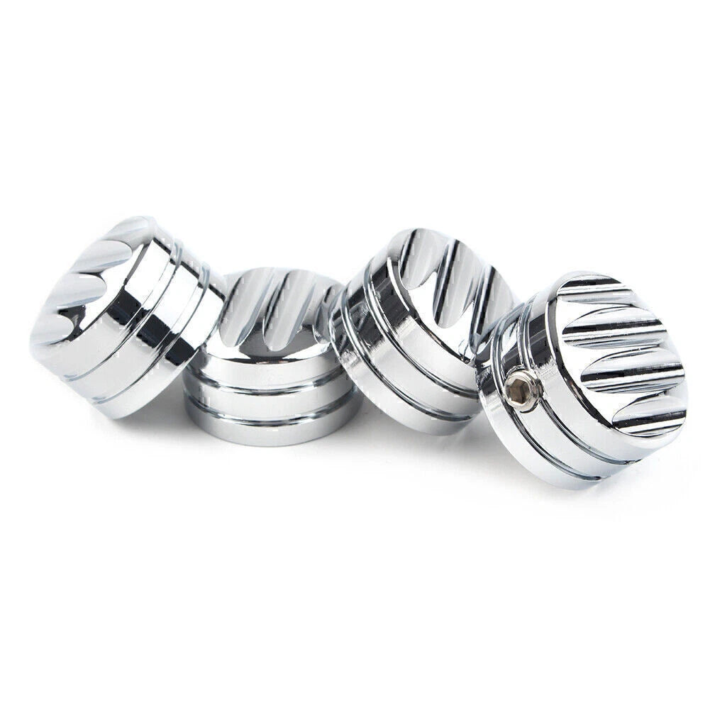 4 x Chrome Head Bolt Cover Caps for Harley Twin Cam (1999-2023)