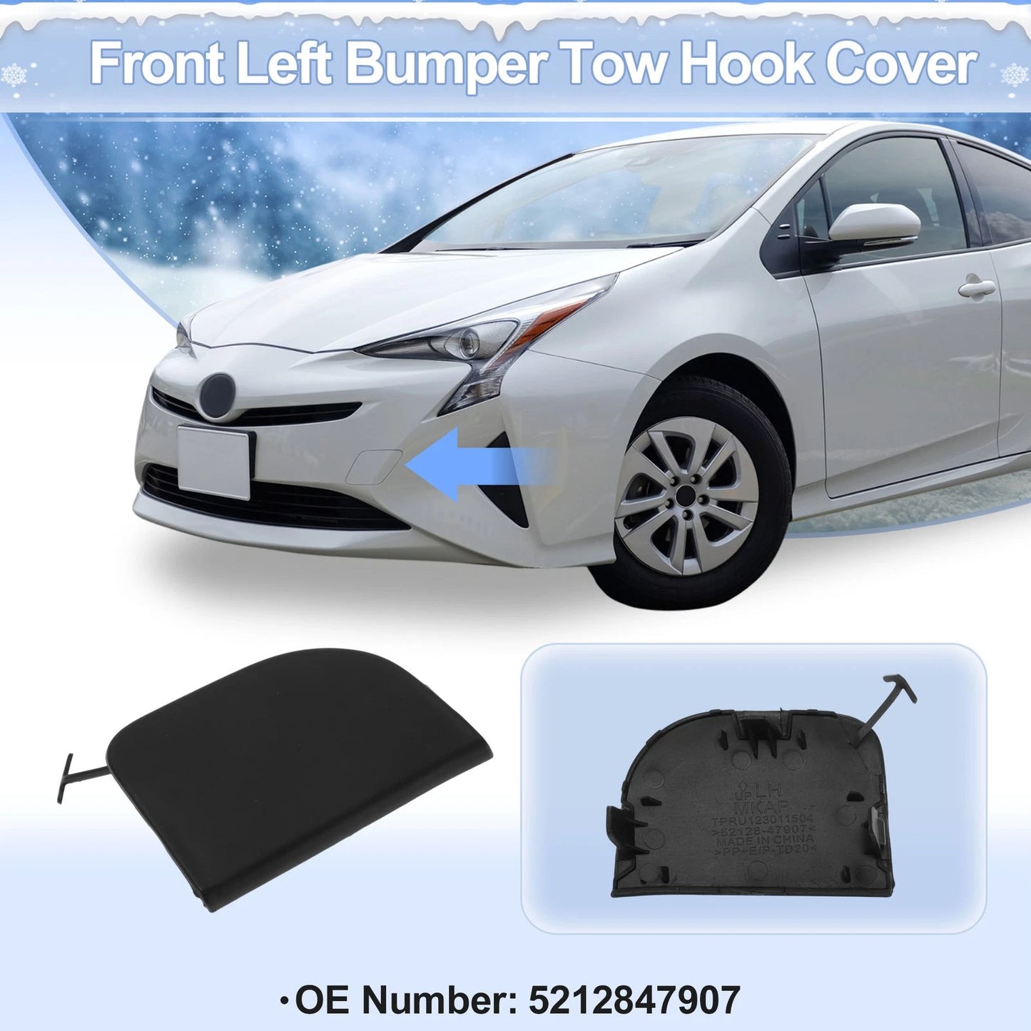 Left Front Tow Hook Cover Cap for Toyota Prius (2012–2015)