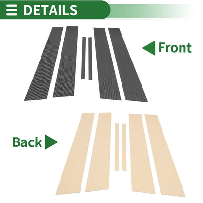 6 x Door Pillar Window Trim Carbon Fiber for Dodge Charger (2011-2014)