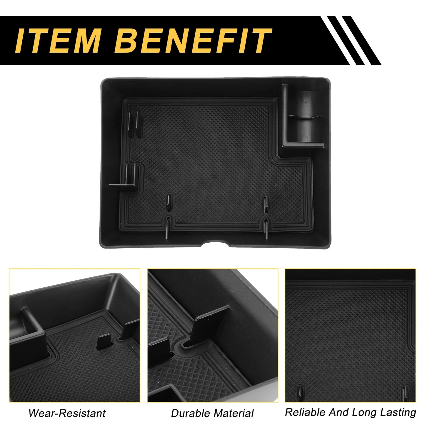 Dash Center Console Organizer Tray for Ford F-150 (2015-2019) Black