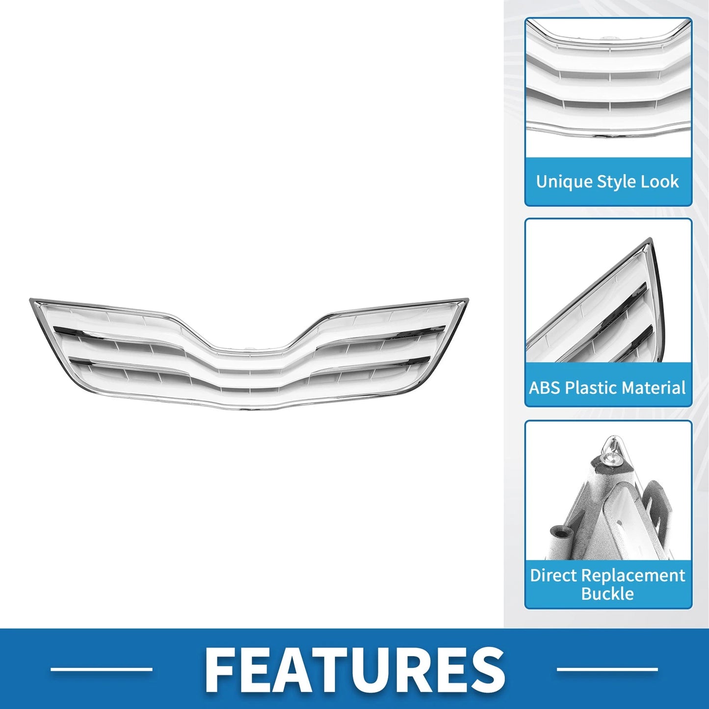 Chrome Front Hood Bumper Grille for Toyota Camry (2010)