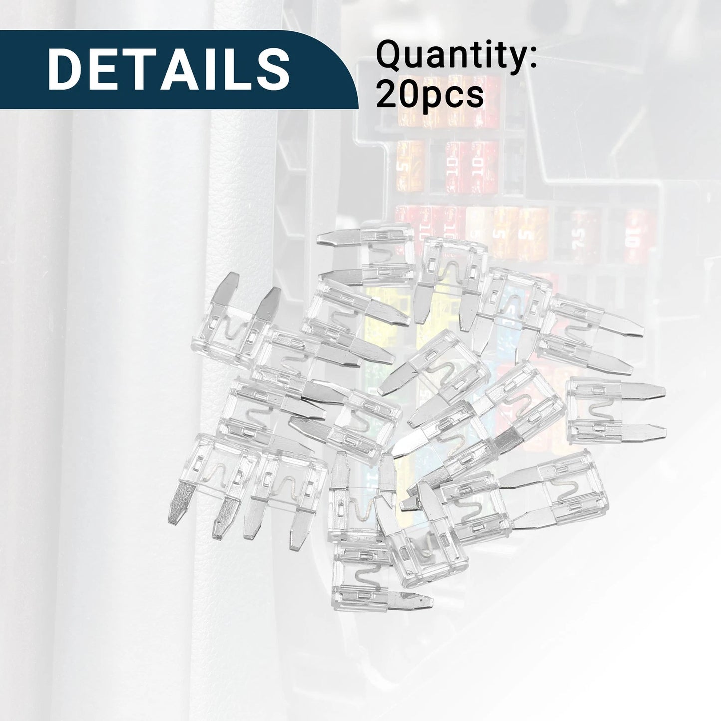 25A Mini Blade Fuses for Car Short Circuit Protection - 20 Pcs