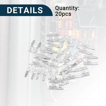 25A Mini Blade Fuses for Car Short Circuit Protection - 20 Pcs