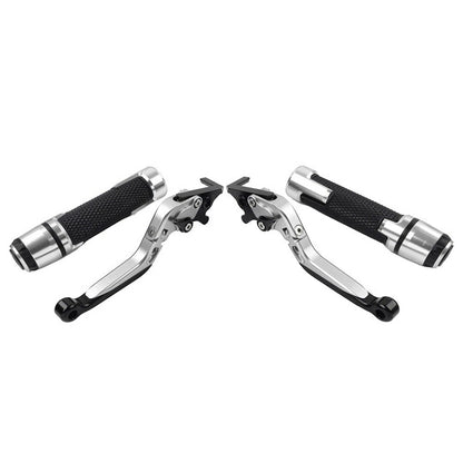 Silver Extendable Brake Clutch Levers Grip Set for Kawasaki ZX10R (2016-2023)