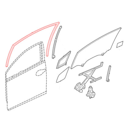 4 Pcs Door Glass Run Channel for Honda Civic FB1-FB6 2012-2015