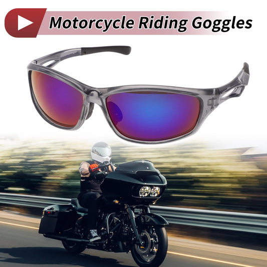 1 Pc Goggles Green Lens Gray Frame PC Cycling Sunglasses for Motorcycle