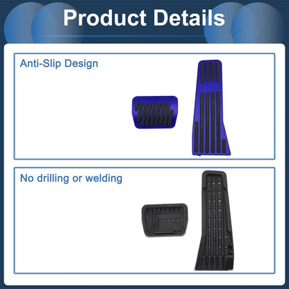 Automatic Foot Accelerator Pedal Covers Aluminum Alloy Blue