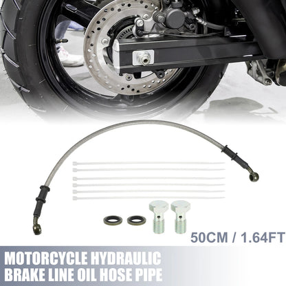 Set 50cm Motorcycle Hydraulic Brake Line Hose with Screws