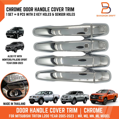 Chrome Door Handle Cover Trim for Mitsubishi Triton Ute (2005-2023)