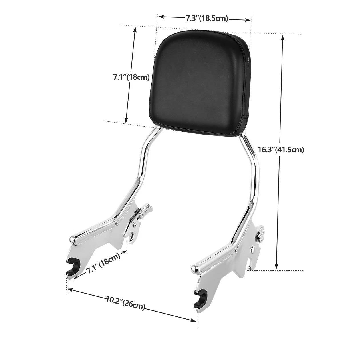 Chrome Sissy Bar Backrest & Luggage Rack Docking Kit for Harley Softail (18-25)