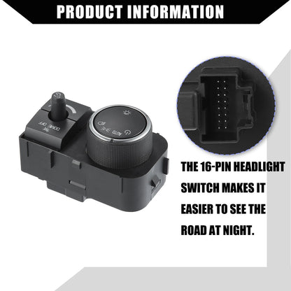 Front Headlight Switch Replacement for Chevy GMC Black