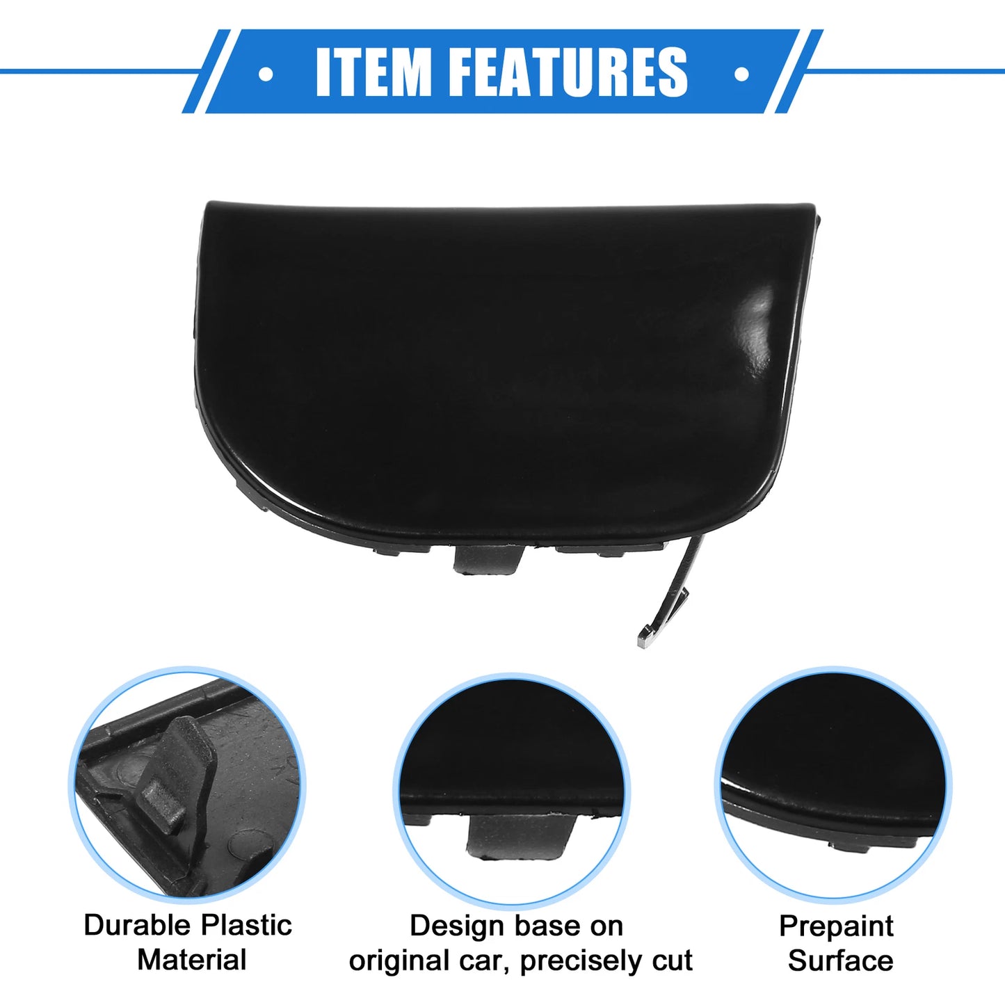 Front Left Bumper Tow Hook Cover for Toyota Prius XW30 (2012-2015) Black