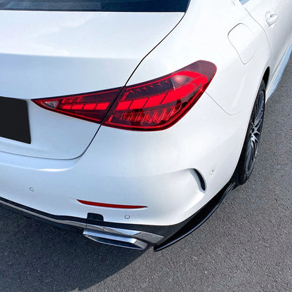 Gloss Black Rear Bumper Side Covers for Benz C Class W206 C200 C300 AMG (22-24)