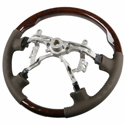 Steering Wheel Dark Wood Grain Leather Grip for Lexus LX470, Land Cruiser (1998-2007)