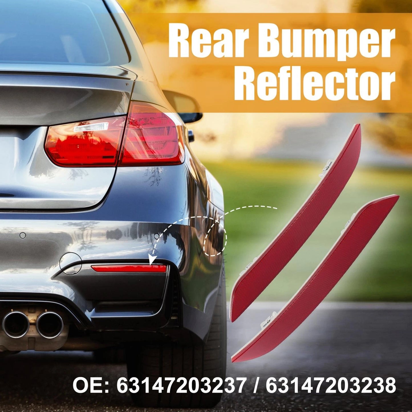 Rear Bumper Reflectors 2 x for BMW 550i (2006-2010)