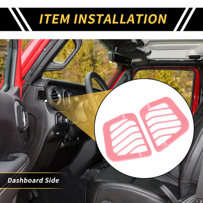 Dashboard Side Air Vent AC Outlet Cover Trim for Jeep Wrangler JL (18-24)