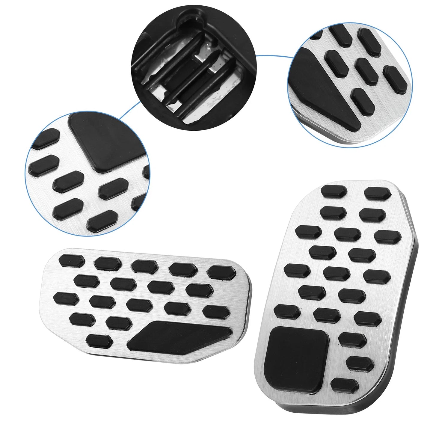 Car Brake Gas Accelerator Pedal Covers for Ford F150 (2022) Silver Tone