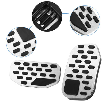Car Brake Gas Accelerator Pedal Covers for Ford F150 (2022) Silver Tone