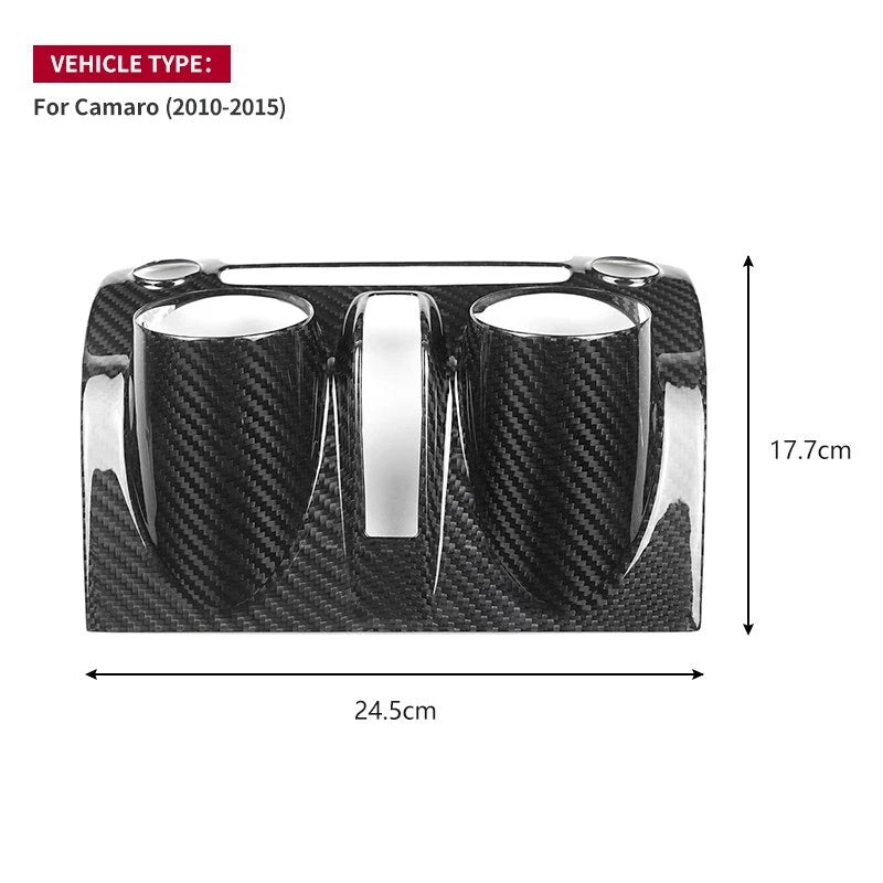 Real Carbon Fiber Console AC Radio Panel Cover Trim for Chevrolet Camaro 10-15