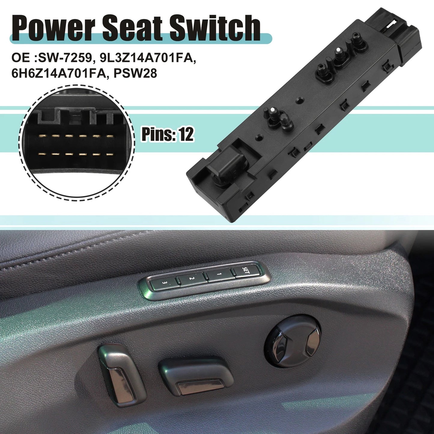 Power Seat Switch for Ford C-Max (2017-2018)