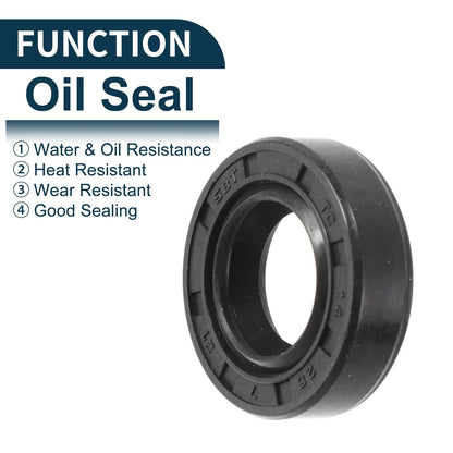 Oil Seal 14x25x7mm NBR Rubber Black 5Pcs