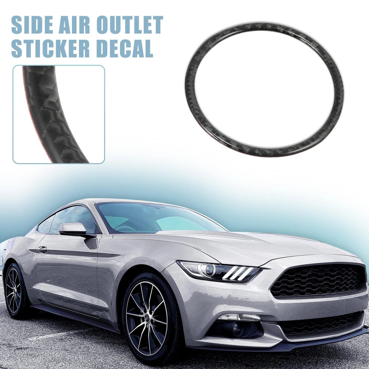 2 x Door Speaker Rings Stickers Trims Covers for Ford Mustang (2015-2020)